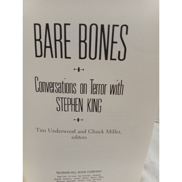 Bare Bones: Conversations on Terror with Stephen King Hardcover 1988 - Picture 2 of 3